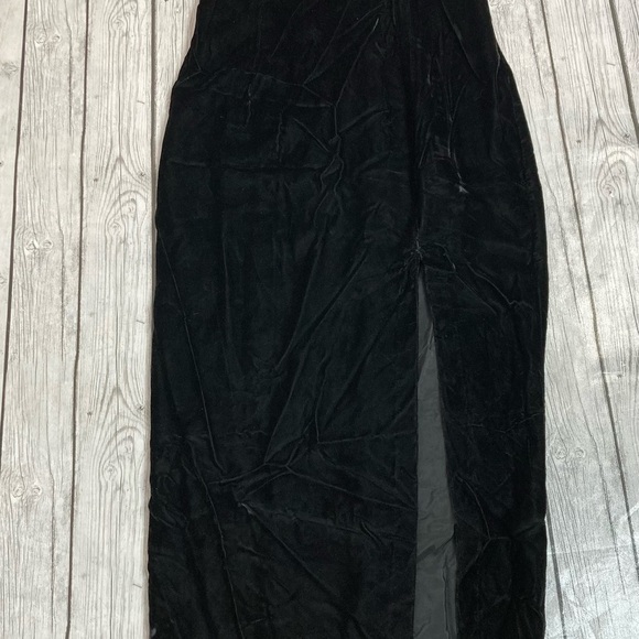 NWT Jessica McClintock Gunne Sax Vintage Black Velvet Spaghetti Strap Dress - Picture 7 of 16
